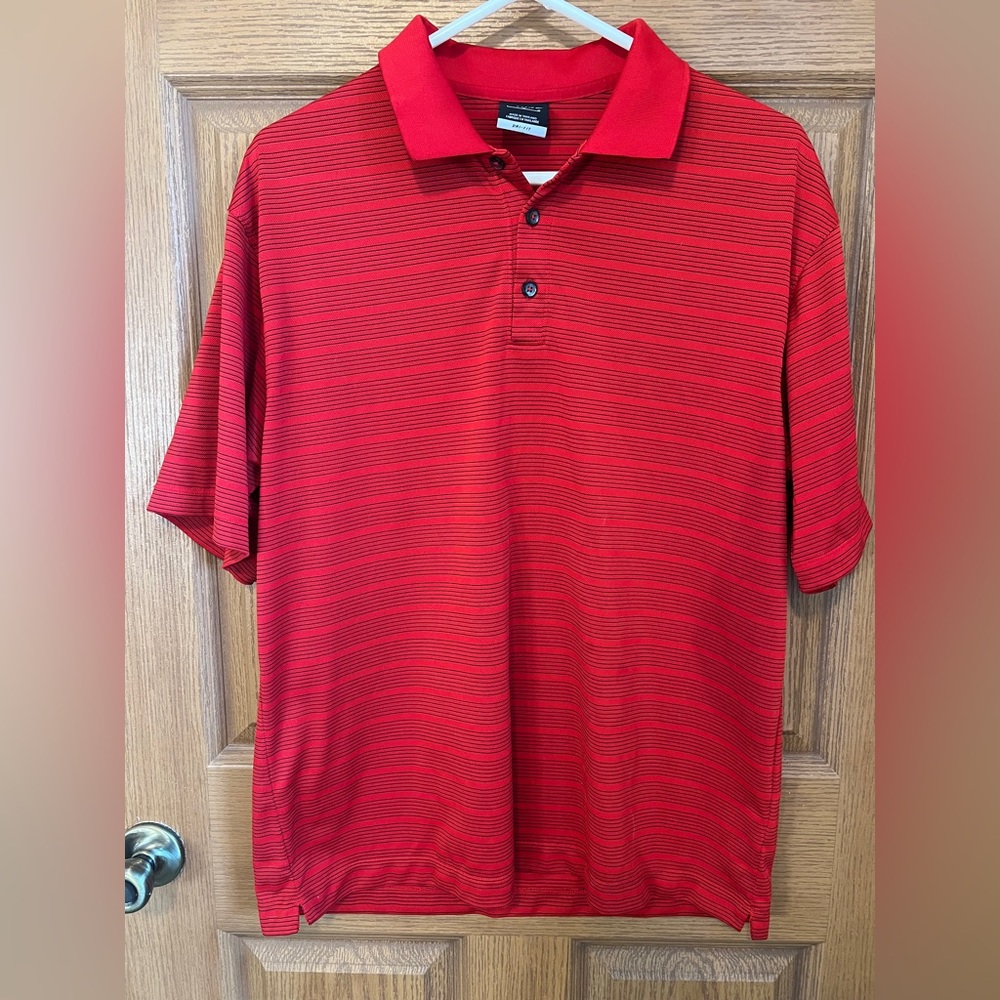 Nike Golf Polo Shirt Dri-Fit Red Size Large